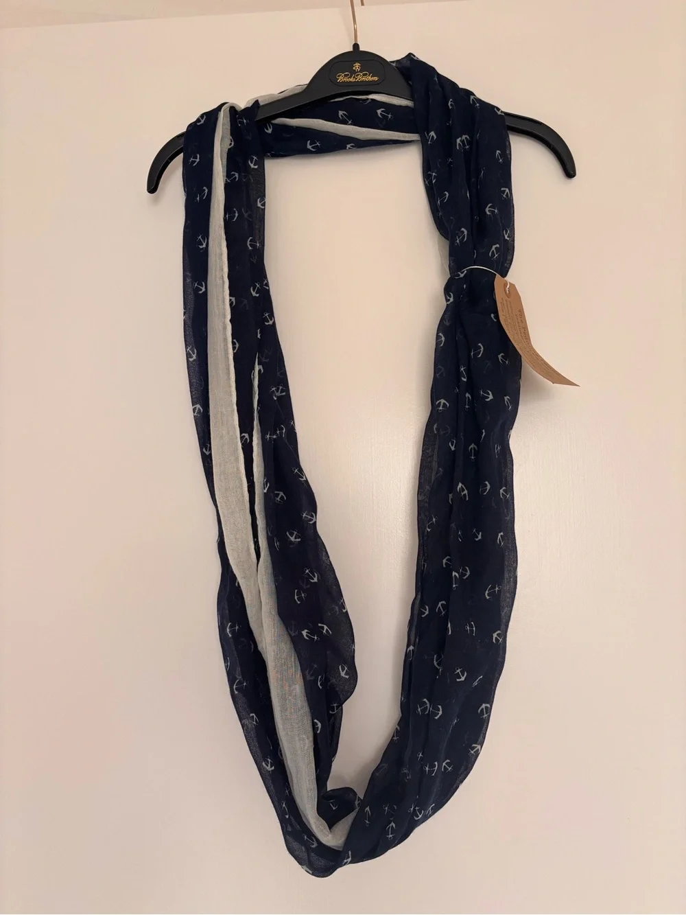 Navy Anchor Infinity Scarf